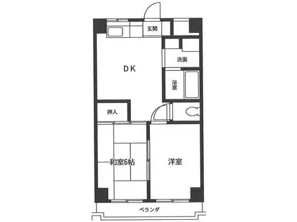 HKビル(2DK/4階)の間取り写真