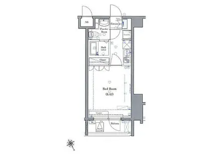 ヴォーガコルテ浅草橋(1K/5階)の間取り写真