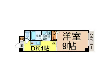 EXCEED(1DK/2階)の間取り写真