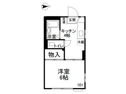 エコーハイツ(1K/1階)の間取り写真