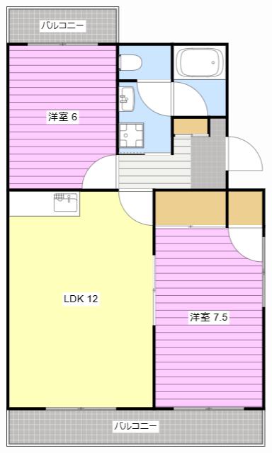 オズハウス6(2LDK/2階)の間取り写真