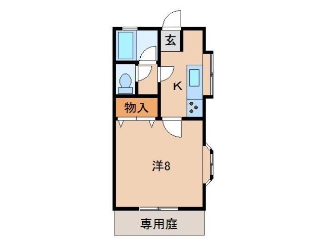 次郎丸マンション(1K/1階)の間取り写真