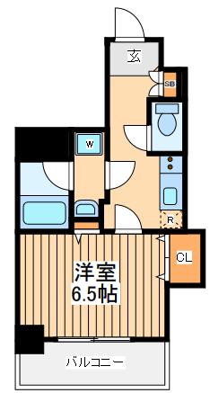コンフォータブル(1K/6階)の間取り写真