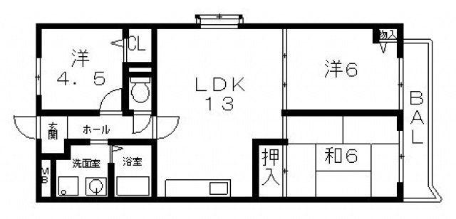 カーサ柴本(3LDK/3階)の間取り写真
