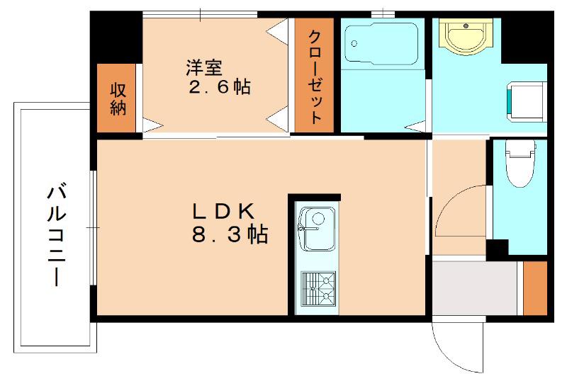 ル・シエル(1LDK/2階)の間取り写真