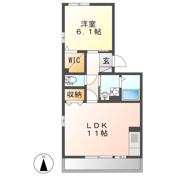 エクセルナオ(1LDK/2階)の間取り写真