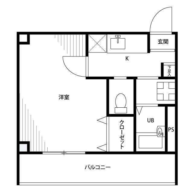アンプルール フェール 川口II(1K/2階)の間取り写真