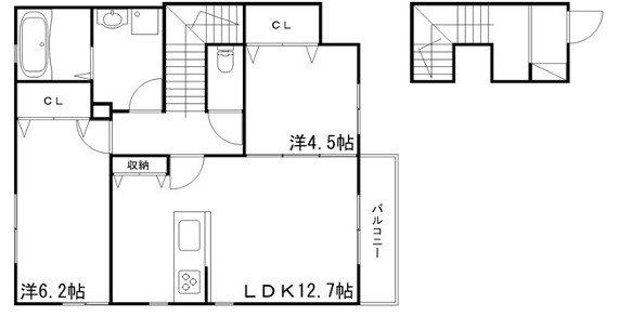 サンサージュ加納原田II(2LDK/2階)の間取り写真