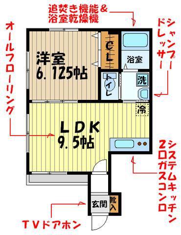 エスペランサ武蔵野(1LDK/1階)の間取り写真