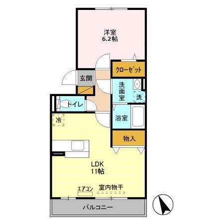 フェリーチェ ヴィータA(1LDK/3階)の間取り写真