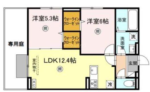 D-ROOM平田台(2LDK/1階)の間取り写真