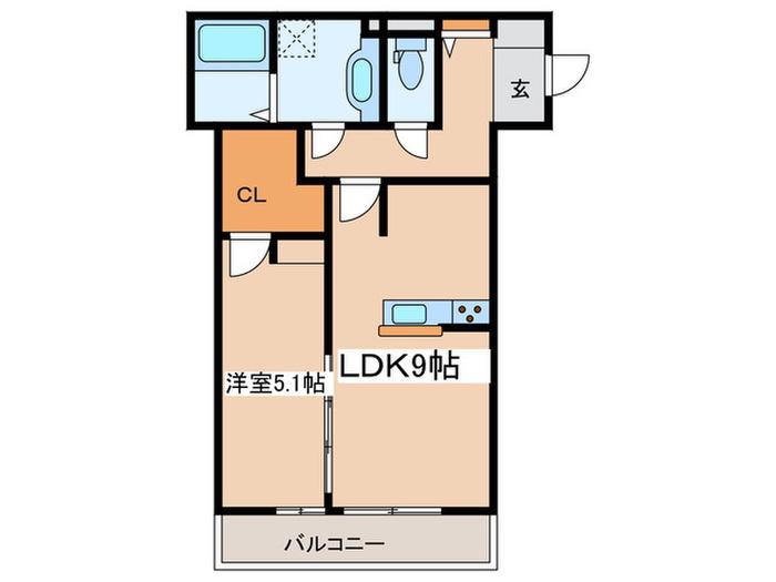 ムーンヒルズ・T(1LDK/2階)の間取り写真