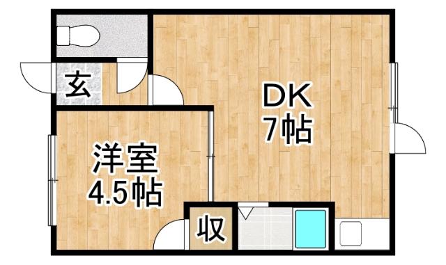 伊藤マンションII(1DK/2階)の間取り写真
