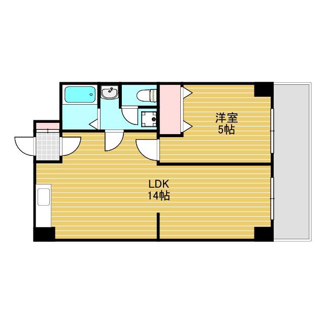 第7高光マンション(1LDK/4階)の間取り写真