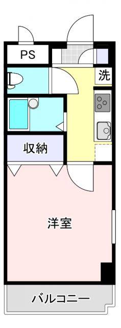 サンライズ新白河A(1K/4階)の間取り写真