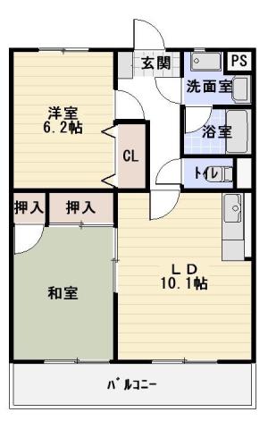 ジョイルームII(2LDK/1階)の間取り写真
