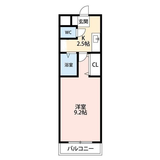 A・CITY弁天(1K/3階)の間取り写真