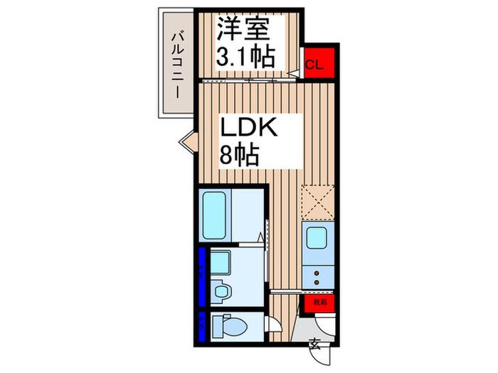 FLORIDO(1LDK/2階)の間取り写真