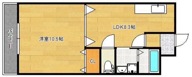 オーシャン日吉II(1LDK/4階)の間取り写真