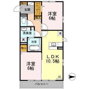 グランドゥール(2LDK/3階)の間取り写真