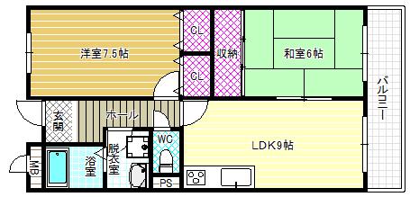メゾンスリーゼ(2LDK/3階)の間取り写真