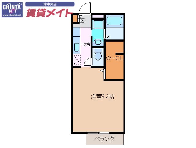 ピュアハイツII(1K/2階)の間取り写真