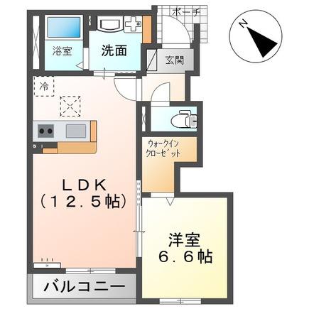 コスモス(1LDK/1階)の間取り写真