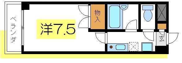 スプリングライト(1K/5階)の間取り写真