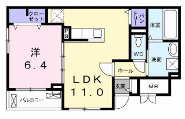 アルカンシエル ヌーモ(1LDK/2階)の間取り写真