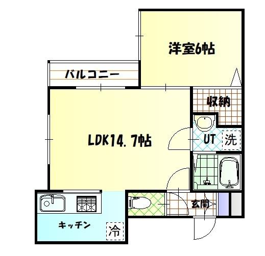 メゾンMT-6AVE(1LDK/3階)の間取り写真