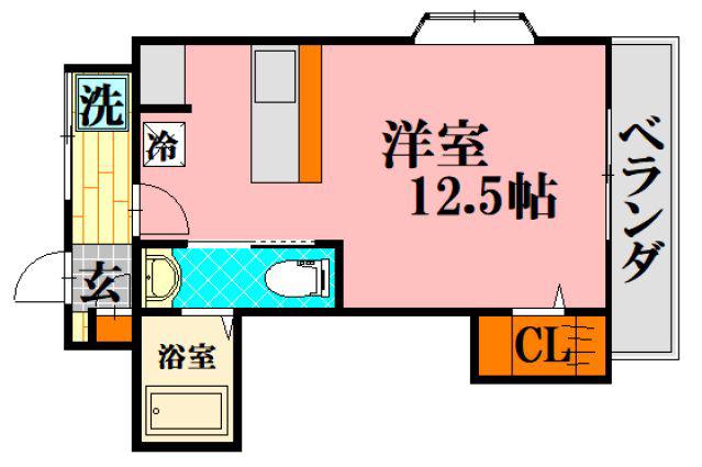 辻村ビル(ワンルーム/3階)の間取り写真
