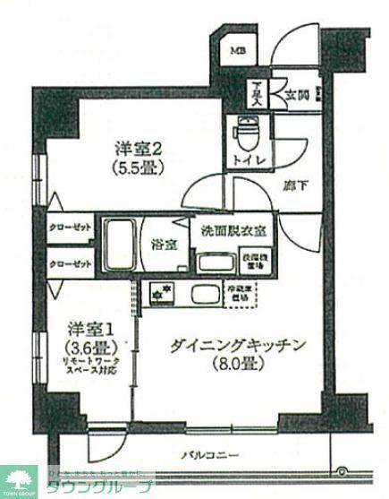 アイル プレミアム東京押上ノース(2DK/7階)の間取り写真
