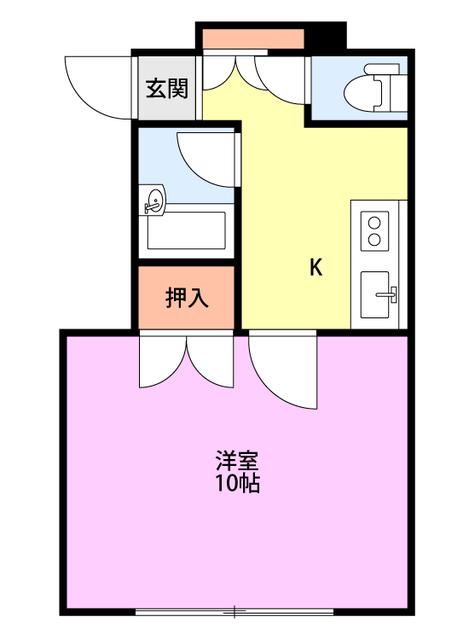 アビタルミネE(ワンルーム/1階)の間取り写真