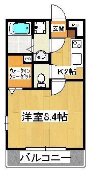 リブリM&M(1K/1階)の間取り写真