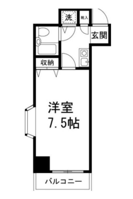 大河原ビル(1K/4階)の間取り写真
