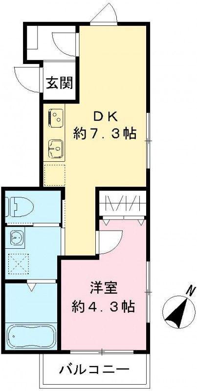 六本木ルガロ(1DK/3階)の間取り写真