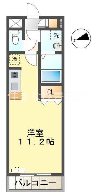 CASA RAFFINE DUEX(ワンルーム/6階)の間取り写真