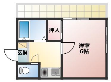 キャメルコートB(1K/2階)の間取り写真