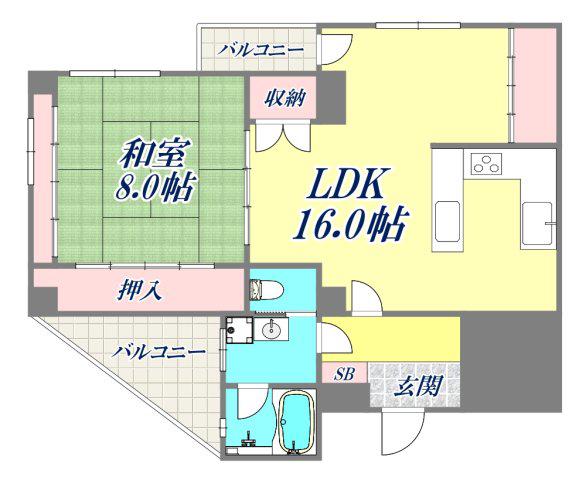 ファミールヒルズ(1LDK/4階)の間取り写真