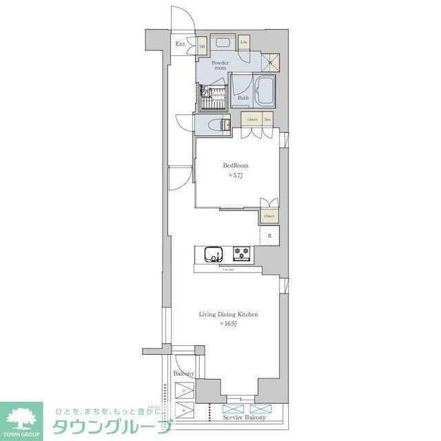 BRILLIA IST 文京六義園(1LDK/4階)の間取り写真