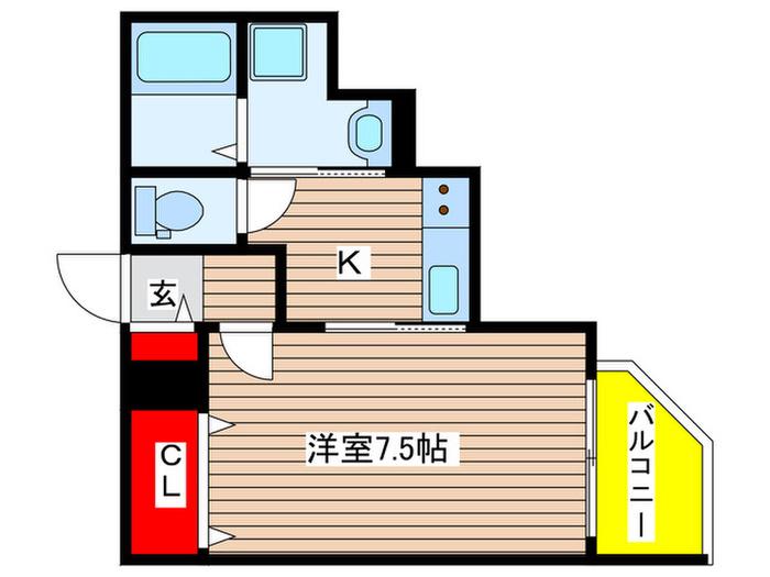 BRILLIO ISHIBASHI II(1K/2階)の間取り写真