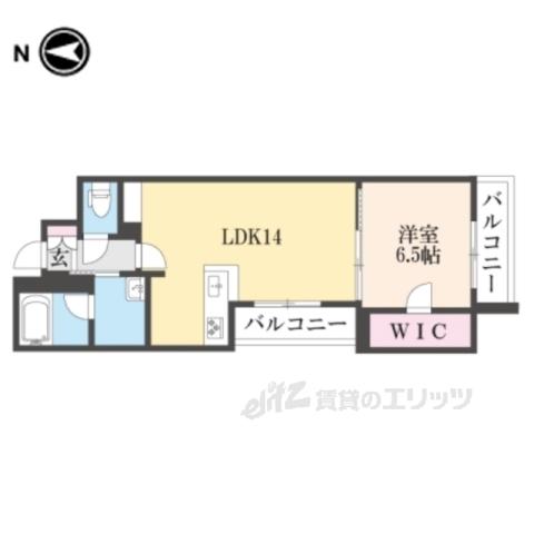 INFINI(1LDK/2階)の間取り写真