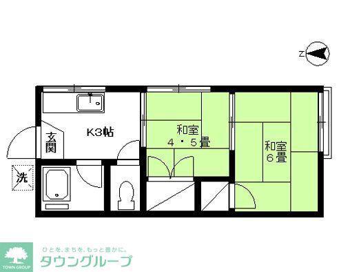 コーポイスズ(2K/2階)の間取り写真