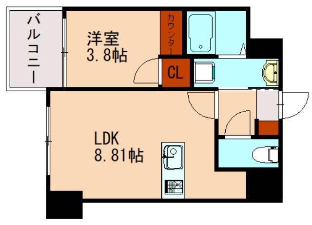 ラフィーネ井尻IIB棟(1LDK/5階)の間取り写真