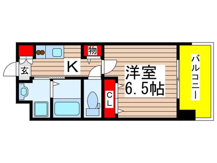 レジディア船橋Ⅰ(1K/6階)の間取り写真
