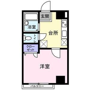 ハウス和輿(1K/1階)の間取り写真