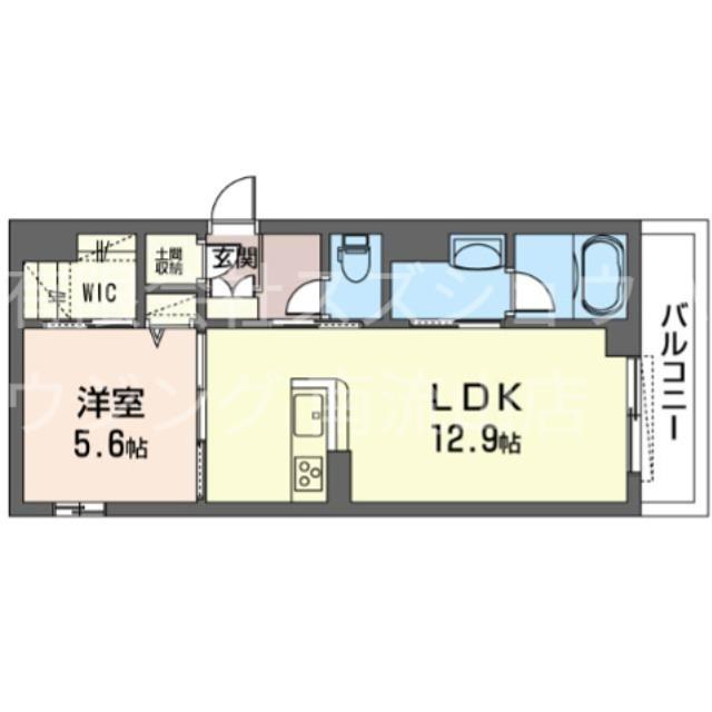 シャーメゾン白楽(1LDK/2階)の間取り写真