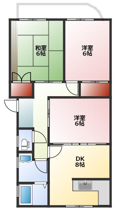 グランドゥール平清水(3DK/2階)の間取り写真