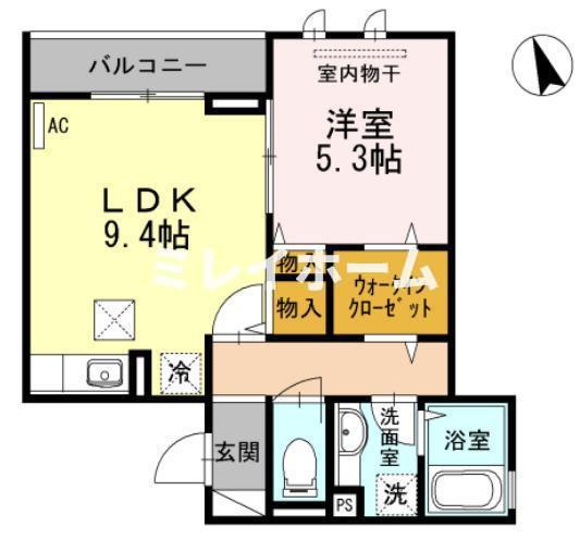 グランシャリオ大森(1LDK/1階)の間取り写真