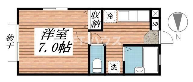 ルミエール大久保(1K/1階)の間取り写真